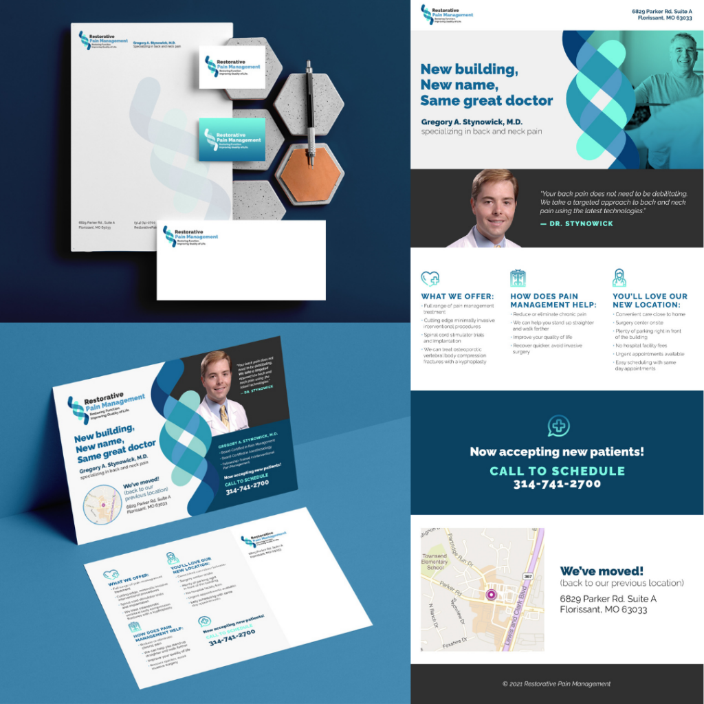 Afflecto work earns platinum honors for Restorative Pain Management clinic branding